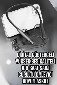 Boyun Bantlı Bluetooth Kulaklık Yüksek Ses Kaliteli 100 Saat Kulaklık