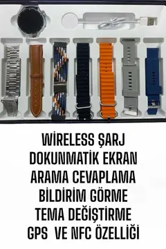 Akıllı Saat 7 Kordonlu Yeni Nesil Arama Cevaplayan Çok Fonksiyonlu