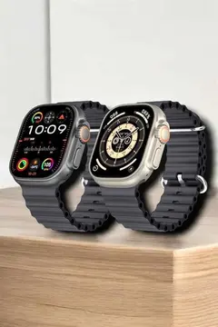 45 MM Gri Kasa Ultra Akıllı Saat Sesli Görüşme Sağlık Takibi Suya Dayanıklı
