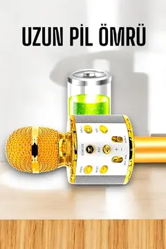 Kablosuz Bluetooth Karaoke Mikrofon USB ve AUX Girişli Yüksek Ses Kalitesi