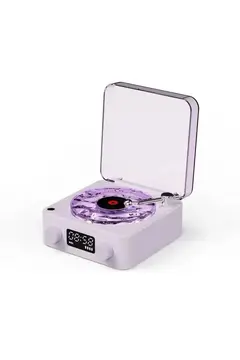Waves Nostalji Plak Görünümlü Bluetooth Hoparlör 3d Ses Dalgası Retro Müzik Plak Mavi