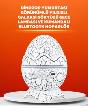 Dinozor Yumurtası Tasarımlı Projektörlü Gece Lambası