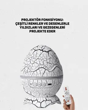 Dinozor Yumurtası Tasarımlı Projektörlü Gece Lambası