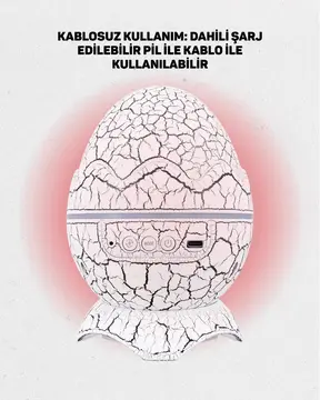 Dinozor Yumurtası Tasarımlı Projektörlü Gece Lambası