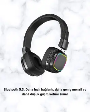 Yüksek Ses Kaliteli Kablosuz Kulak Üstü Kulaklık – BT 5.3