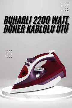 Seramik Tabanlı Kırmızı 2200 Watt Şok Buharlı Ütü