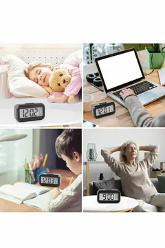 Dijital Işıklı Alarmlı Çalışma Masası Ekran Pilli Çalar Saat