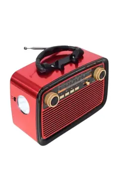 Nostaljik Görünümlü Ahşap Radyo TF SD USB Girişli Led Fener Işıklı