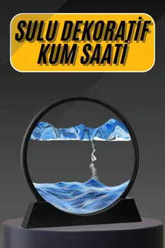3D Led Işıklı Kum Saati Gece Lambası Hareketli Sulu Kum Saati Dekoratif