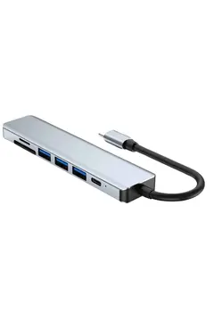 8 Portlu Macbook Çevirici Type C Hub  SD TF USB Çoğaltıcı Ethernet