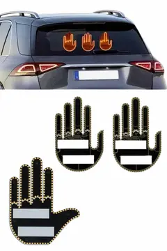 Kumandalı El Led Araba İçi 4 Farklı Mod El Orta Parmak Led