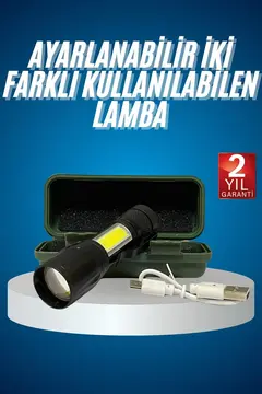Led Lamba El Feneri Küçük Taşınabilir USB Şarjlı Acil Durum Lambası