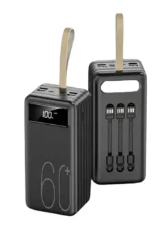 Hızlı Şarj 4 Çıkışlı Powerbank 60.000 Mah Taşınabilir Dijital Göstergeli