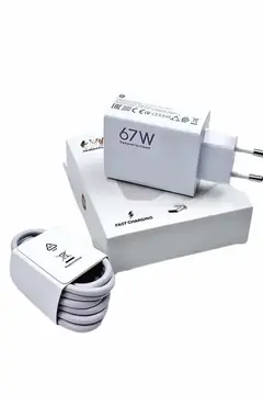 Hızlı Şarj Aleti Adaptörü Kablo Seti 67W Uzun Ömürlü Beyaz