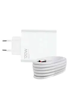 120 Watt Turbo Hızlı Şarj Aleti Seti Hızlı Şarj Adaptörü Beyaz