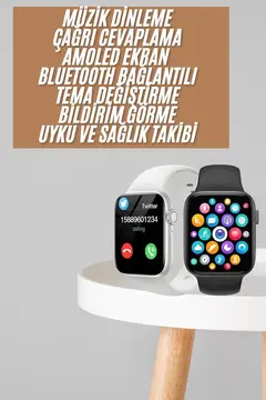 1.83 İnç Akıllı Saat Android ve İOS Uyumlu Çağrı Cevaplayabilen Adımsayar GPS Takibi