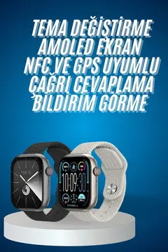Akıllı Kol Saat Amoled Ekran Android ve İOS Uyumlu Arama Konuşma