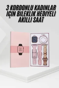 Yeni Nesil Kadın Akıllı Saat Rose Gold Android ve İos Uyumlu