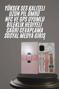 Yeni Nesil Kadın Akıllı Saat Rose Gold Android ve İos Uyumlu