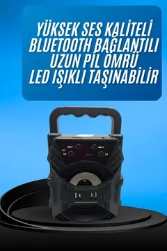 Işıklı Bluetooth Hoparlör Ses Bombası Taşınabilir Yüksek Ses Kaliteli Radyo Özelliği