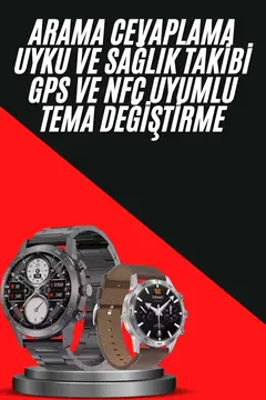 Erkeklere Özel Akıllı Saat Çelik Kordon Bluetooth Bağlantılı İOS ve Android Uyumlu