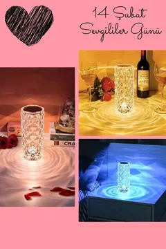 Sevgililer Gününe Özel Romantik Kristal Gece Lambası Sevgiliye Hediye