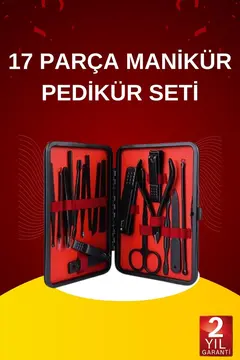 17 Parça El Ayak Bakım Seti Tırnak Temizleme Manikür Pedikür Cımbız Törpü Tırnak Makası