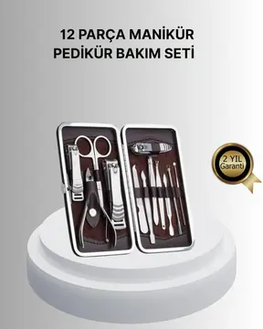 Profesyonel Tırnak Bakım Seti Çelik Aletli Şık Deri Çantalı