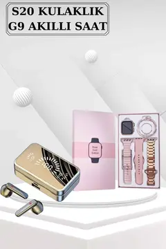 Bileklikli Amoled Ekran Akıllı Saat ve Dijital Göstergeli Kablosuz Bluetooth Kulaklık ANC/ ENC
