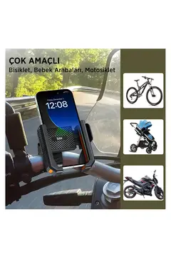 Gidon Bağlantılı Bisiklet Motosiklet İçin Esnek Abs 4-7.8″ İnç Telefon Tutucu 360° Dönebilen Tasarım