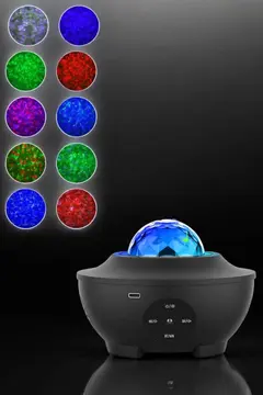 Projektör Yıldız Gece Lambası Disko Topu Bluetooth Bağlantılı Taşınabilir Şarjlı
