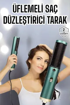Fön Tarak Saç Düzleştirici Üflemeli Fön Makinesi Sıkı Dişli Taşınabilir