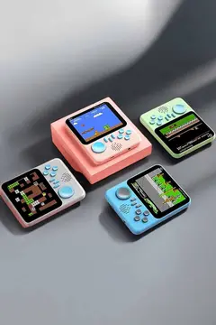 Mini Atari El Atarisi 3.5 inç Ekran Çift Konsol 666 Adet Retro Oyun Gameboy El Atarisi