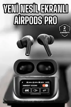 Kablosuz Bluetooth Kulaklık Ekranlı Uzun Şarj Süreli ANC Destekli