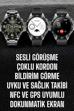 Akıllı Saat Titreşimli Pusula Nabız ve Tansiyon Ölçer NFC Uyumlu