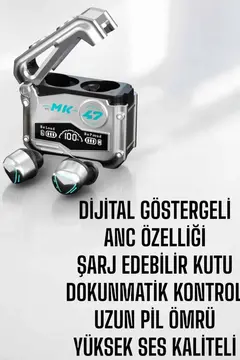 Oyuncu Kulaklığı Bluetooth Bağlantılı ANC Özelliği 5.0 Bluetooth