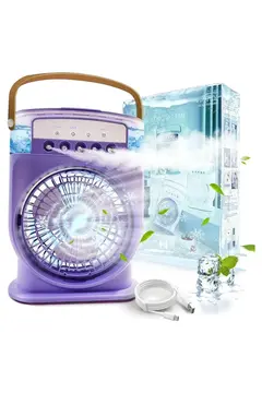Şarjlı 600 Ml Su Hazneli Taşınabilir Masaüstü Vanilatör  Güçlü Fan Ve 2000 Mah Pil Beyaz