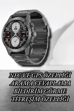 NFC ve Kablosuz Şarjlı Akıllı Saat EKG Nabız & Spor Modları ile iOS ve Android Uyumlu