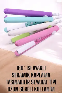 180°C Isı ve Uzun Süre Kalıcı Düzlük Sağlayan Mini Saç Düzleştirici