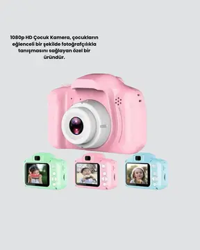 Çocuklar İçin Mini Dijital Kamera – 1080p HD 2.0 İnç Ekran Komik Filtreli ve Şarjlı
