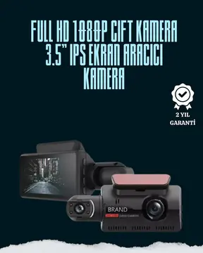 Çift Lensli Araç İçi Kamera – Park Koruma Gece Görüş ve Tarih Damgası