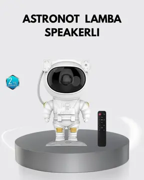 Astronot Şekilli Galaxy Projeksiyon Lambası Nebula Efektli Dekoratif Lamba