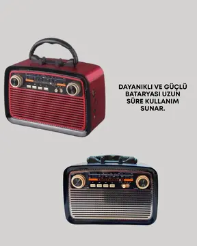 Taşınabilir Bluetooth Hoparlör – Modern Teknoloji ile Nostaljik Radyo Deneyimi FM/AM Fonksiyonu