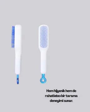 Kendi Kendini Temizleyen Saç Tarağı – Anti-Statik Silikon Uçlu ABS Malzeme 22x4 cm