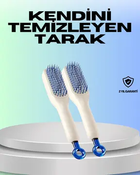 Kendini Temizleyen Ergonomik Saç Tarağı – ABS Gövde Silikon Diş