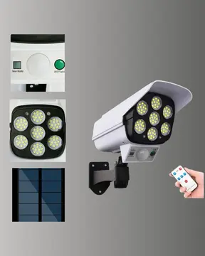 3 Modlu Güneş Paneli Aydınlatmalı Dış Mekan Güvenlik Işığı – IP65 Su Geçirmez PIR Sensörlü