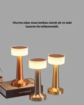 Kablosuz Dokunmatik Masa Lambası – Şık Modern Metal Gövde USB Şarjlı