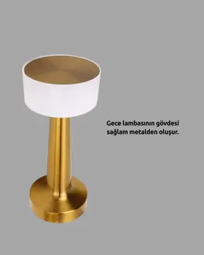 Şarj Edilebilir LED Masa Lambası – USB Girişli Metal Yapı