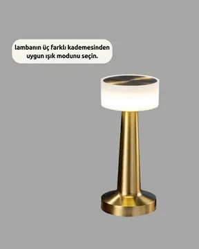 Şarj Edilebilir LED Masa Lambası – USB Girişli Metal Yapı
