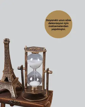 Dekoratif Kum Saati – Ahşap Malzeme Hediyelik Masa Aksesuarı